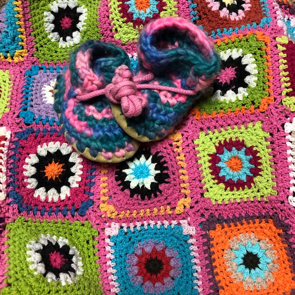 Boho baby Padraig booties & blanket